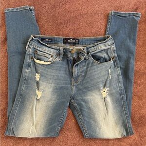 Hollister Ripped Medium Wash Skinny Jeans, Size 31/32